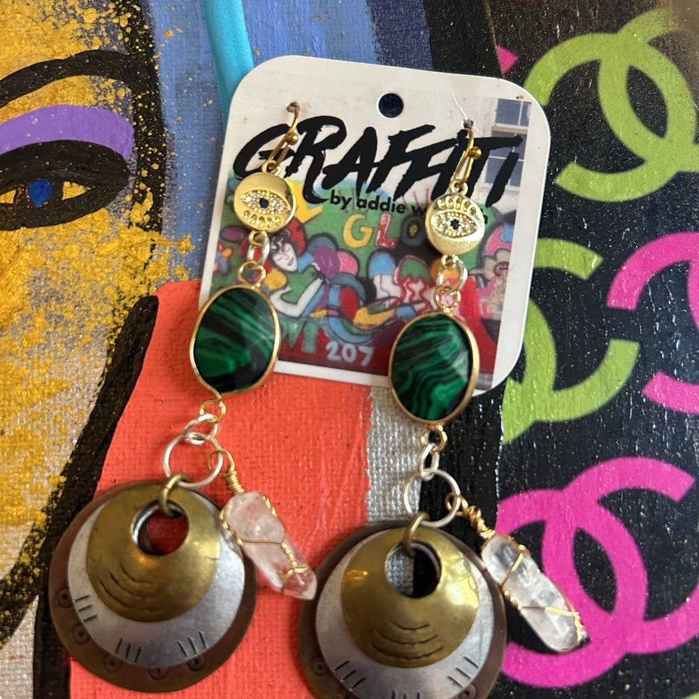 Women Earrings - Malachite